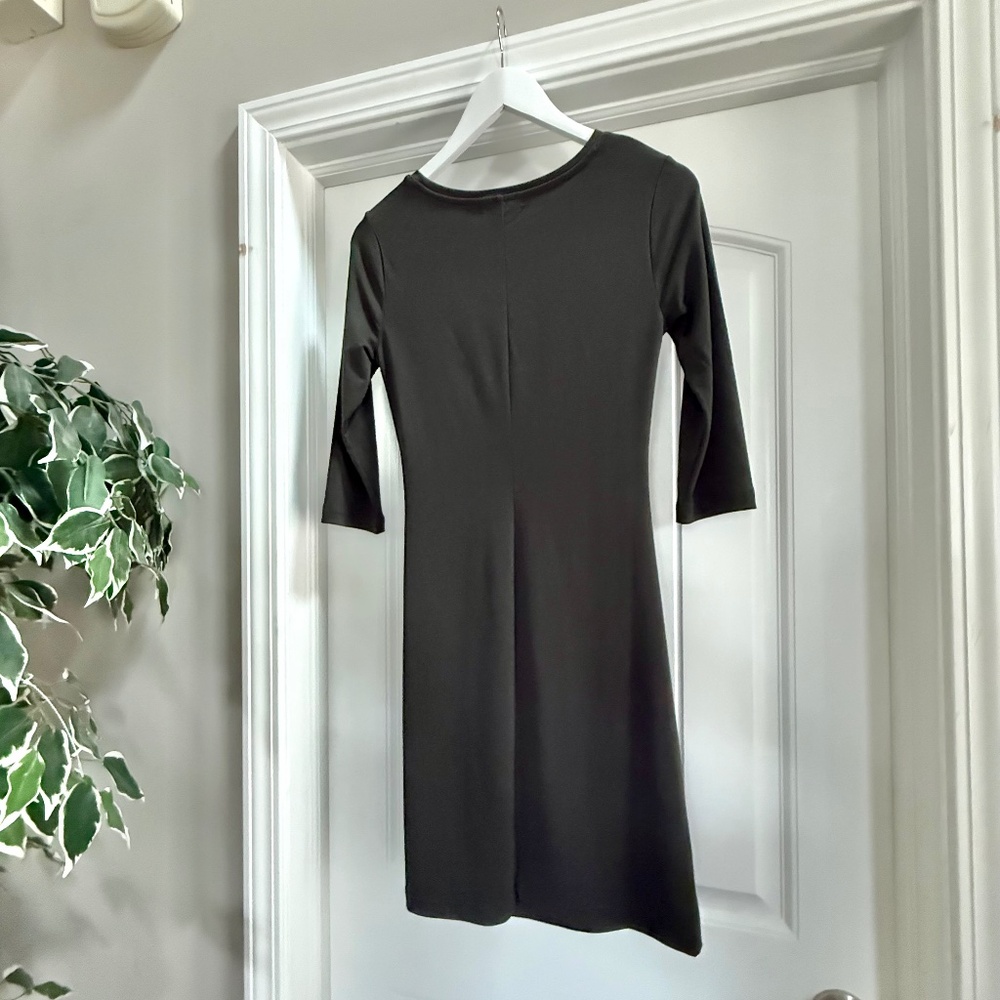 Banana Republic Dark Green 3/4 Sleeve Dress Size XS - Picture 2 of 8